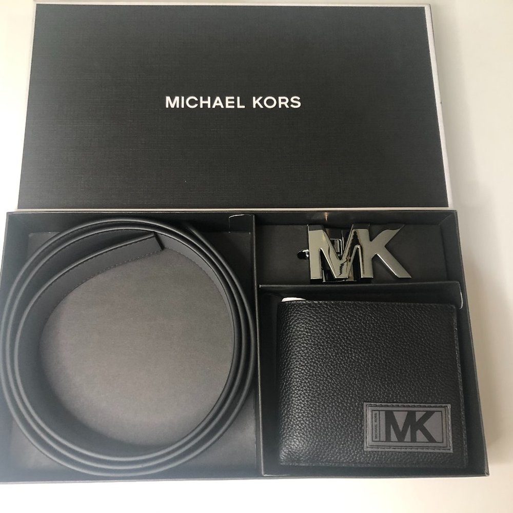 Michael Kors Belt and Billfold set BLACK NEW